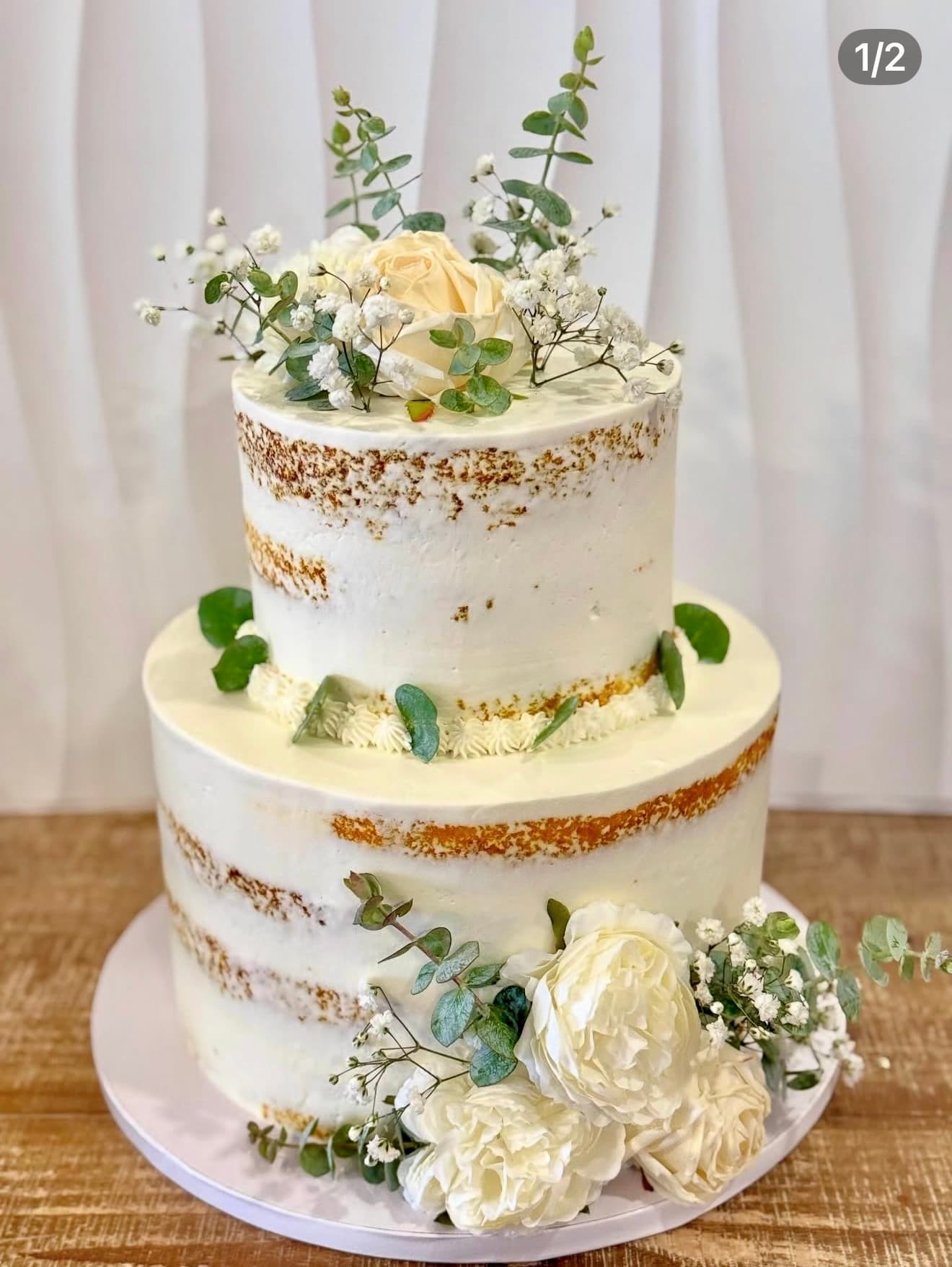 Naked cake eucalipto — bolo de casamento por Fran Benetati, Santa Maria da Feira
