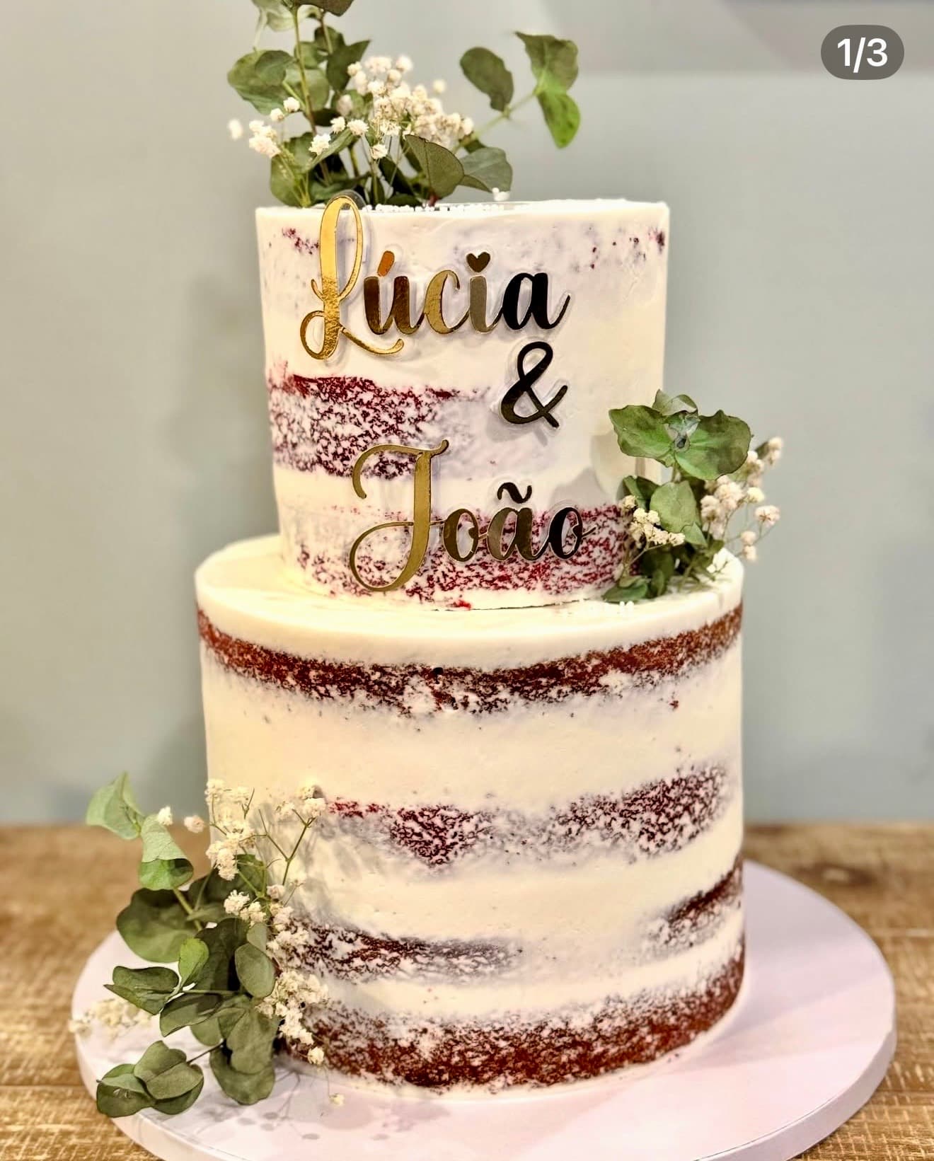 Naked cake personalizado — bolo de casamento por Fran Benetati, Santa Maria da Feira