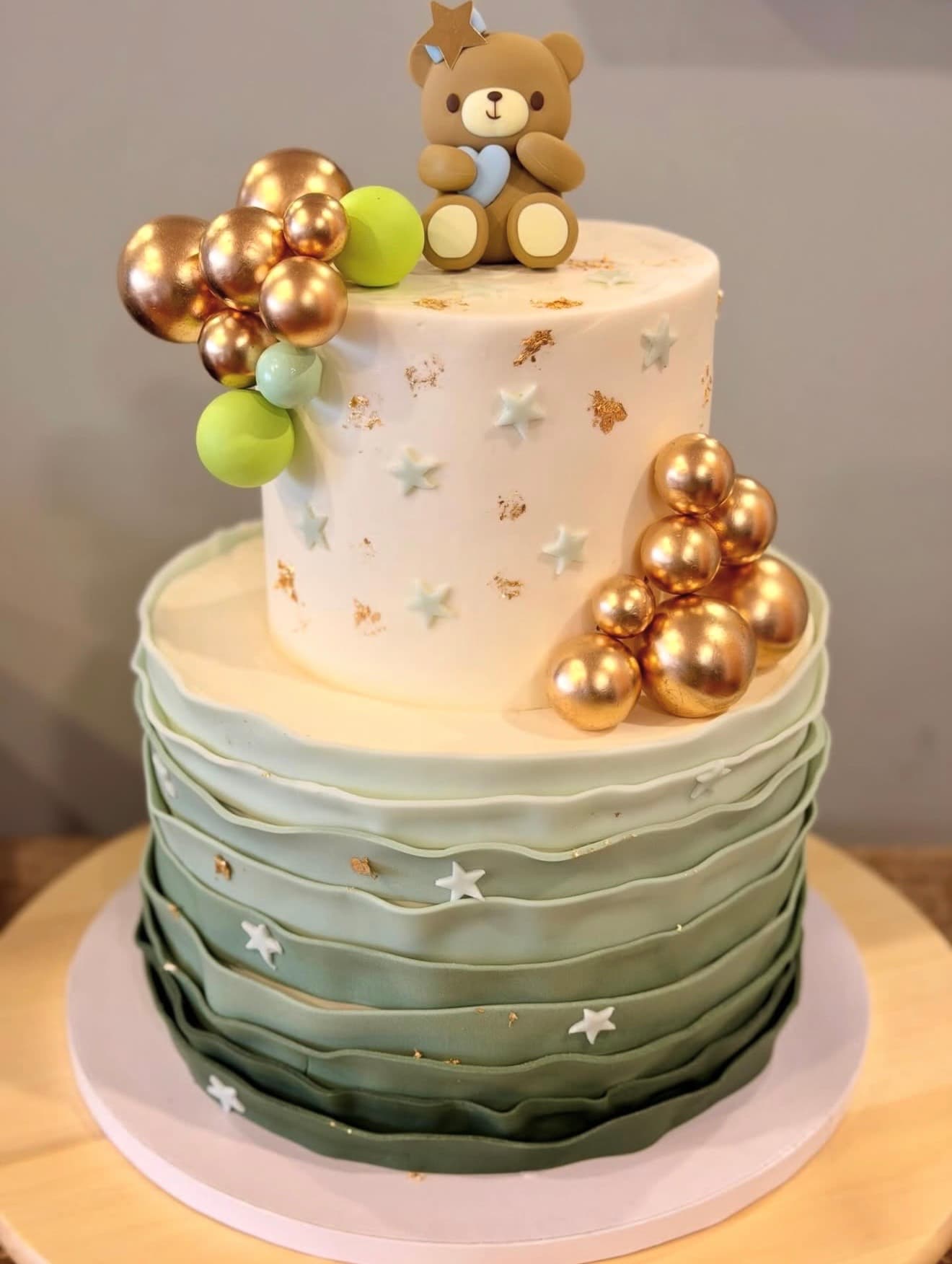 Ursinho estrelas verde — bolo de aniversário por Fran Benetati, Santa Maria da Feira