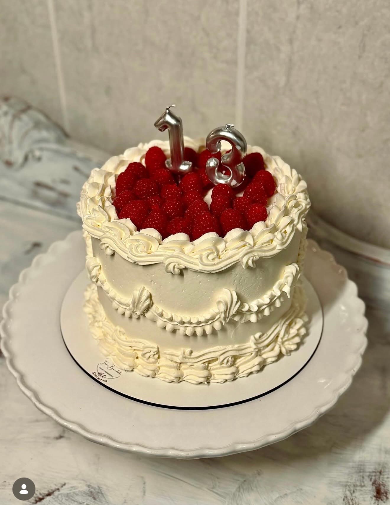Vintage framboesas — bolo de aniversário por Fran Benetati, Santa Maria da Feira