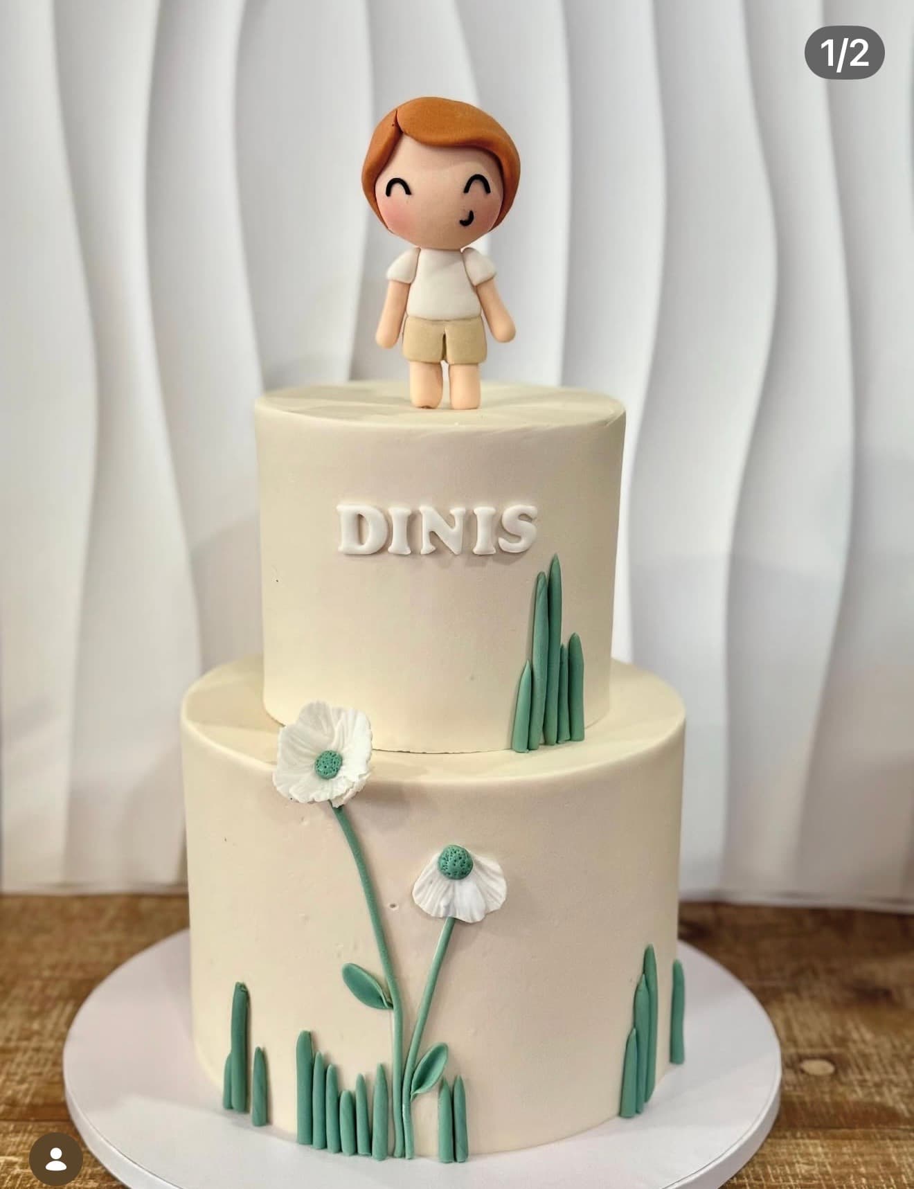 Menino jardim — bolo de baptizado por Fran Benetati, Santa Maria da Feira